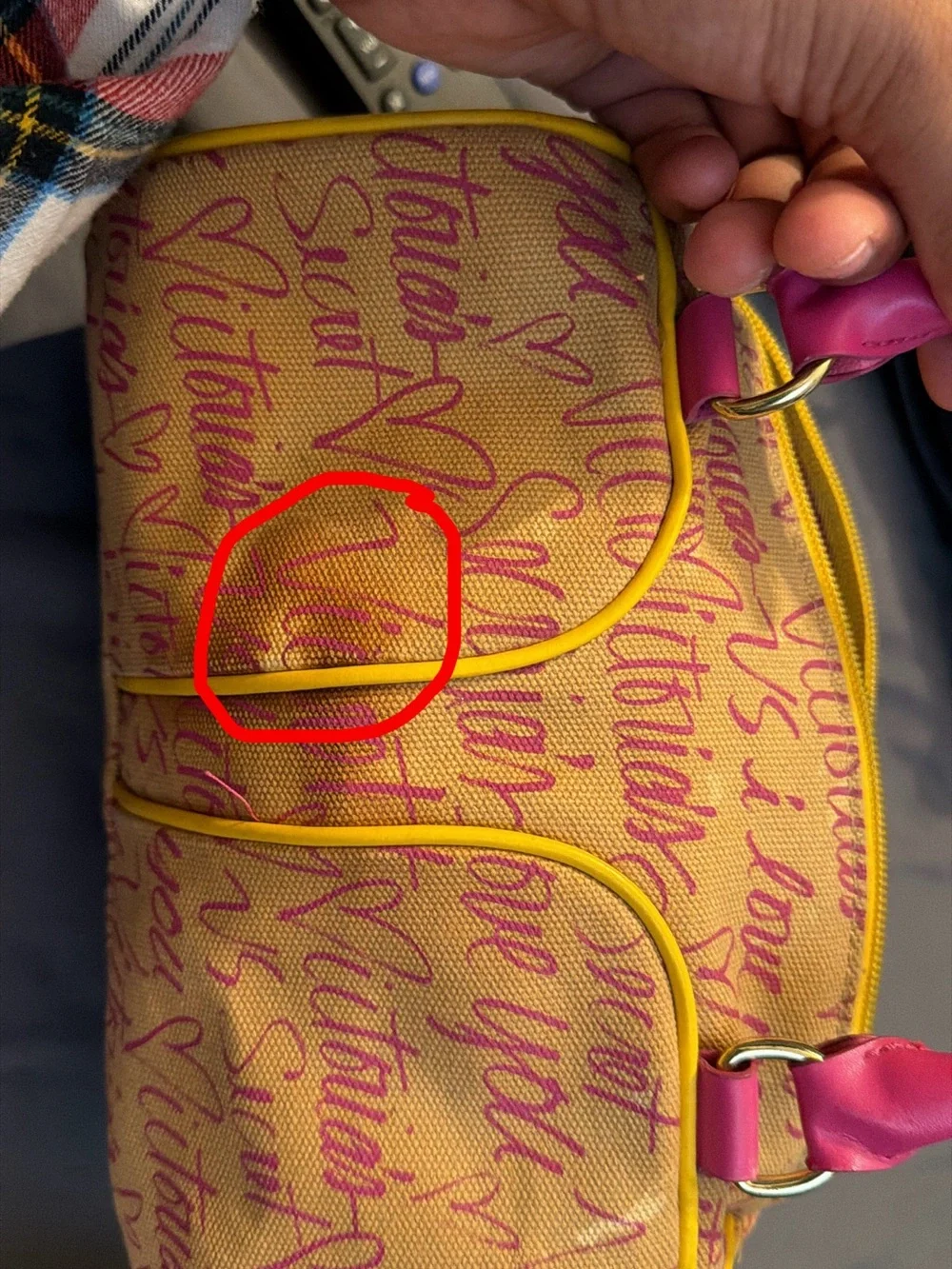 Victoria's Secret Pink & Yellow Graffiti Cosmetic Satchel Set